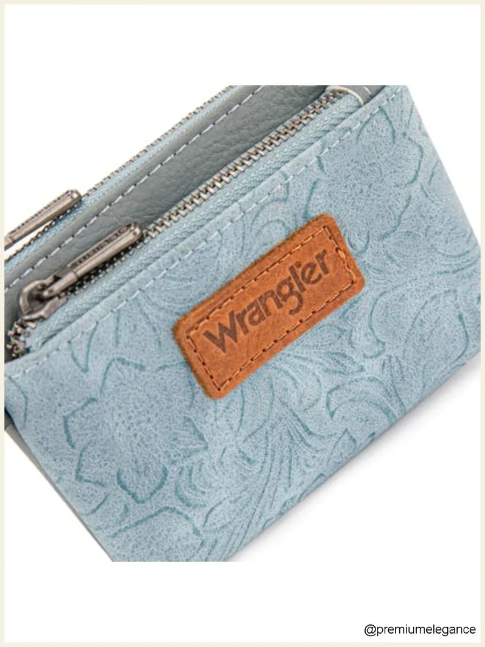 Vegan Leather Coin Purse with RFID Blocking Wristlet Floral Embossed Change